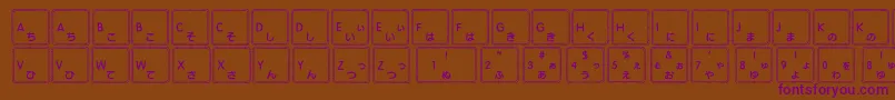 Czcionka Apple Japanese Keyboard – fioletowe czcionki na brązowym tle