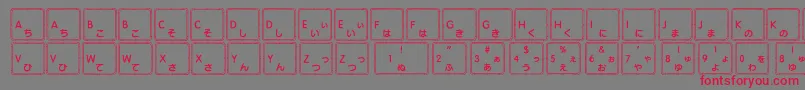 フォントApple Japanese Keyboard – 赤い文字の灰色の背景