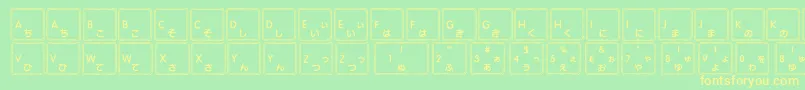Apple Japanese Keyboard Font – Yellow Fonts on Green Background