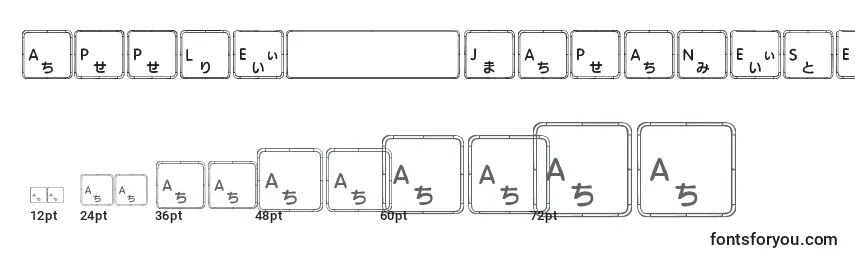 Apple Japanese Keyboard-fontin koot
