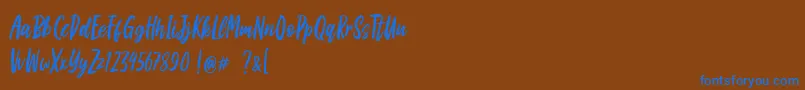 Apricat Font – Blue Fonts on Brown Background