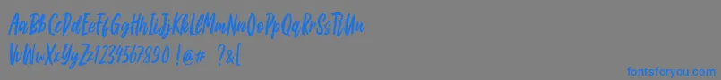 Apricat-Schriftart – Blaue Schriften auf grauem Hintergrund