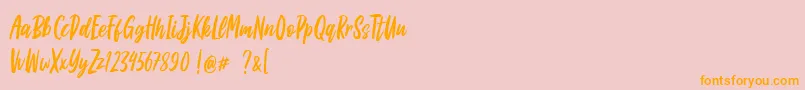Apricat-Schriftart – Orangefarbene Schriften auf rosa Hintergrund