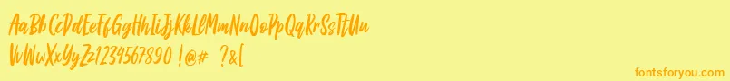 Weitere Informationen zur Apricat-Schriftart Apricat-Schriftart – Orangefarbene Schriften auf gelbem Hintergrund