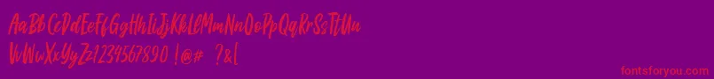 Apricat-Schriftart – Rote Schriften auf violettem Hintergrund