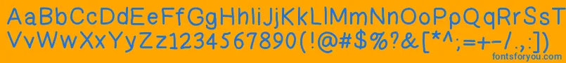 April Font – Blue Fonts on Orange Background