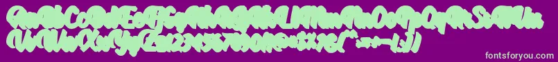 Aprilea Extruded Demo Font – Green Fonts on Purple Background