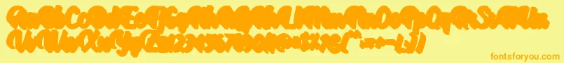 Aprilea Extruded Demo Font – Orange Fonts on Yellow Background