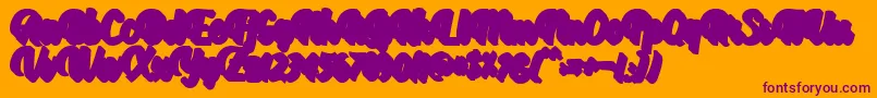 Aprilea Extruded Demo-Schriftart – Violette Schriften auf orangefarbenem Hintergrund