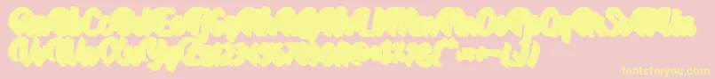 Aprilea Extruded Demo Font – Yellow Fonts on Pink Background