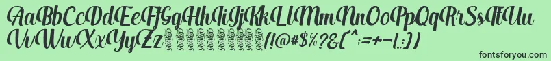 Aprilea Font – Black Fonts on Green Background