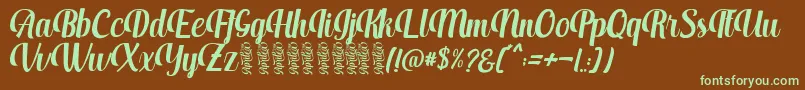 Aprilea Font – Green Fonts on Brown Background