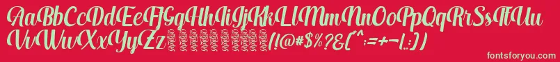 Aprilea Font – Green Fonts on Red Background