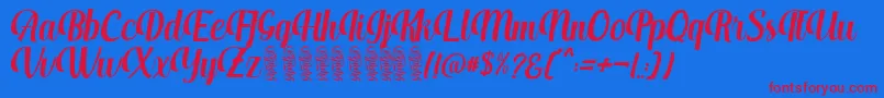 Aprilea Font – Red Fonts on Blue Background