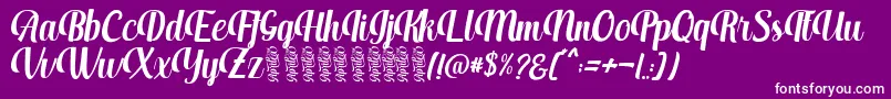 Aprilea Font – White Fonts on Purple Background