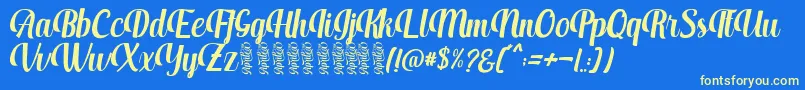 Aprilea Font – Yellow Fonts on Blue Background