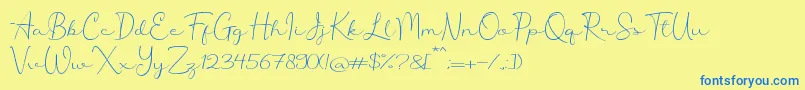 Police Aprilliant – polices bleues sur fond jaune