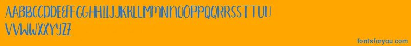 Aprils Demo Font – Blue Fonts on Orange Background