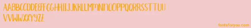 Aprils Demo Font – Orange Fonts on Pink Background