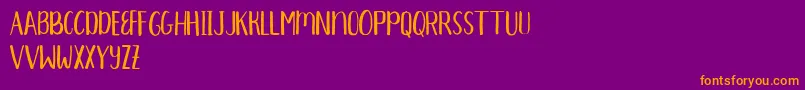 Aprils Demo Font – Orange Fonts on Purple Background