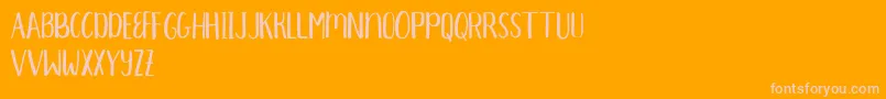 Aprils Demo-Schriftart – Rosa Schriften auf orangefarbenem Hintergrund