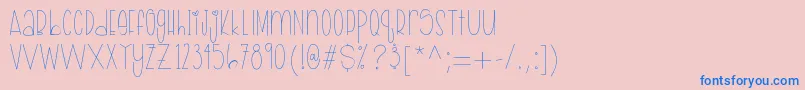 AprilShowers Regular Sample-Schriftart – Blaue Schriften auf rosa Hintergrund