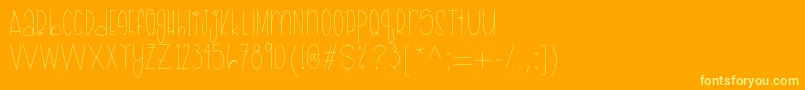 AprilShowers Regular Sample-Schriftart – Gelbe Schriften auf orangefarbenem Hintergrund