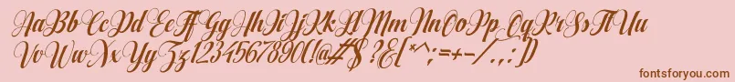 Fonte AqualitaItalic – fontes marrons em um fundo rosa