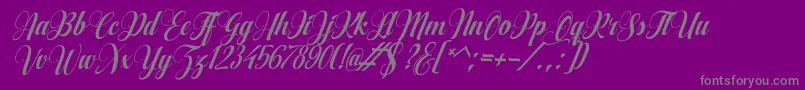 Fonte AqualitaItalic – fontes cinzas em um fundo violeta