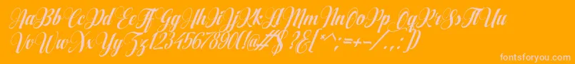 AqualitaItalic Font – Pink Fonts on Orange Background