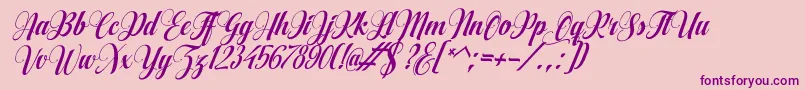 AqualitaItalic Font – Purple Fonts on Pink Background