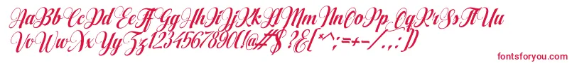 Czcionka AqualitaItalic – czerwone czcionki