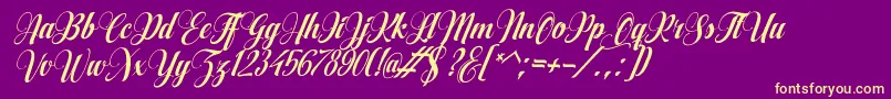 fuente AqualitaItalic – Fuentes Amarillas Sobre Fondo Morado