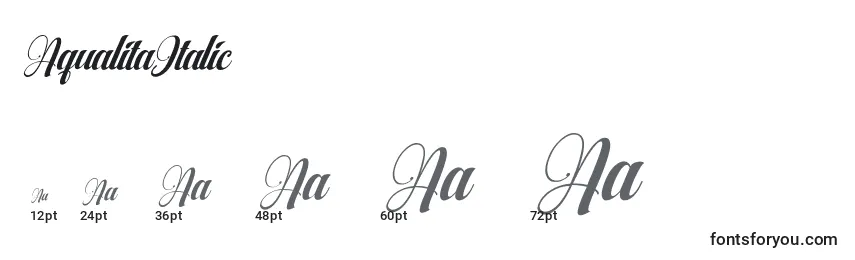 AqualitaItalic Font Sizes