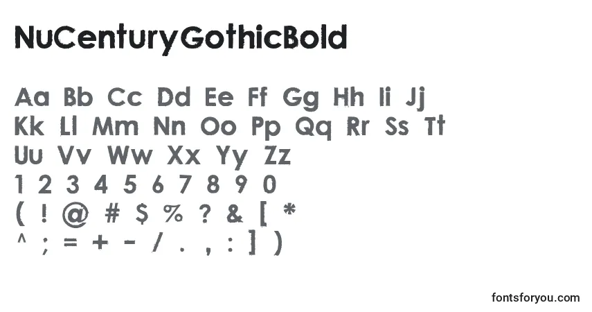 A fonte NuCenturyGothicBold – alfabeto, números, caracteres especiais