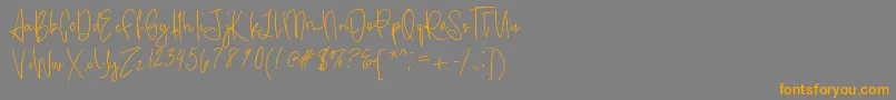 aquamarine demo Font – Orange Fonts on Gray Background