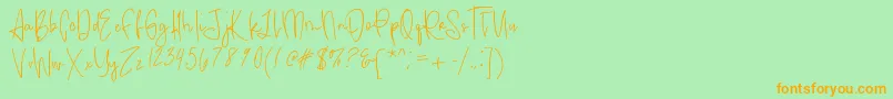 aquamarine demo Font – Orange Fonts on Green Background