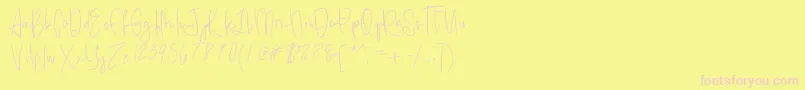 aquamarine demo Font – Pink Fonts on Yellow Background