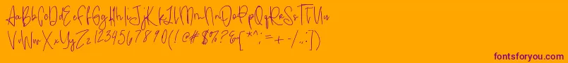 aquamarine demo Font – Purple Fonts on Orange Background