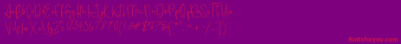 aquamarine demo Font – Red Fonts on Purple Background