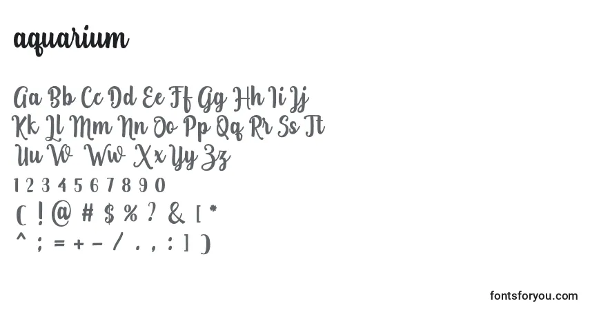 A fonte Aquarium (119821) – alfabeto, números, caracteres especiais