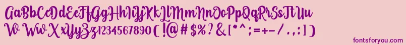 aquarium-Schriftart – Violette Schriften auf rosa Hintergrund