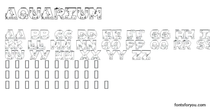 A fonte AQUARIUM (119822) – alfabeto, números, caracteres especiais