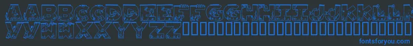 AQUARIUM Font – Blue Fonts on Black Background
