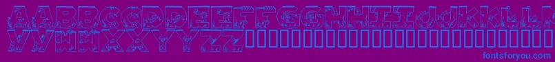 Шрифт AQUARIUM – синие шрифты на фиолетовом фоне