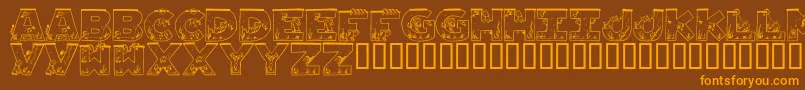 AQUARIUM Font – Orange Fonts on Brown Background