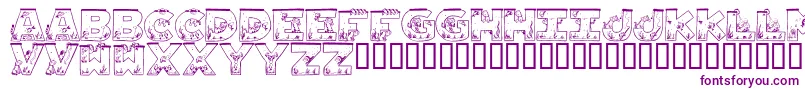 Шрифт AQUARIUM – фиолетовые шрифты на белом фоне