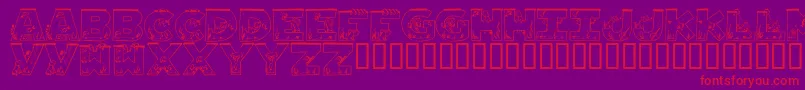 AQUARIUM-fontti – punaiset fontit violetilla taustalla