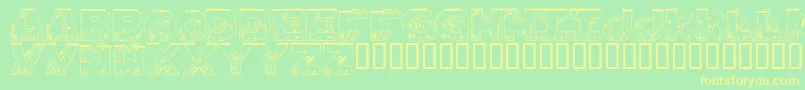Шрифт AQUARIUM – жёлтые шрифты на зелёном фоне