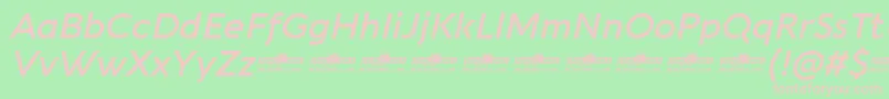 Aquawax Pro DemiBold Italic trial Font – Pink Fonts on Green Background